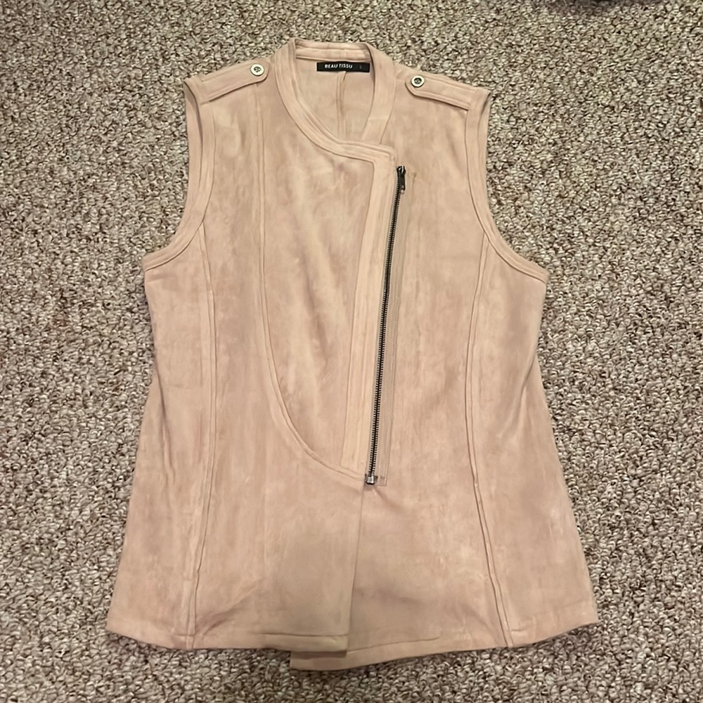 Beau tissu faux suede vest